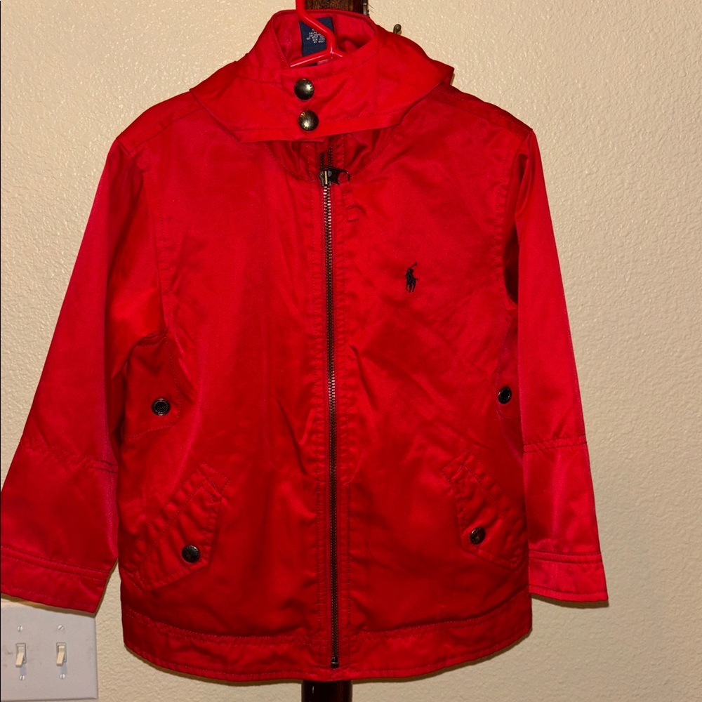 Polo Ralph Lauren Red Hooded lined windbreaker jacket